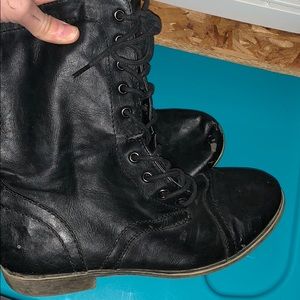 Black combat boots
